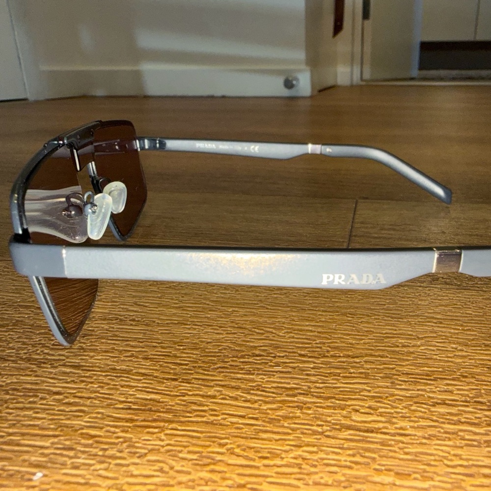 Prada Sunglasses Men’s Matte Black Frame/Brown Lenses PR 61WS - Picture 5 of 9